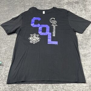 Colorado Rockies T Shirt Mens XL Black Purple‎ MLB Baseball Graphic Gildan